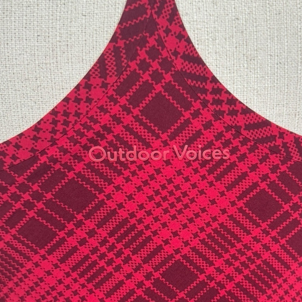 Outdoor Voices The Exercise Dress In Pomegranate Plaid Red XS - Picture 6 of 11